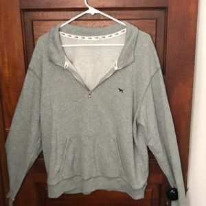 PINK brand gray half zip jacket